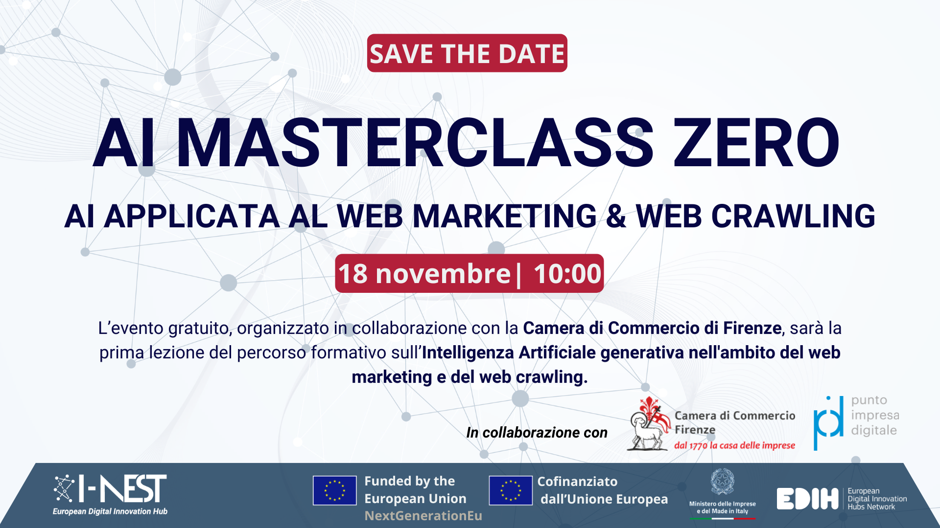 IA MASTERCLASS ZERO: la prima lezione del percorso formativo sull'AI generativa per il web marketing e web crawling (CCIAA FIRENZE)